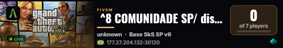  ^8 COMUNIDADE SP/ discord.gg/ live status badge