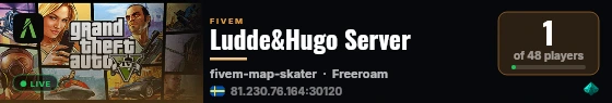Ludde&Hugo Server live status badge