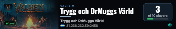 Trygg och DrMuggs Värld live status badge