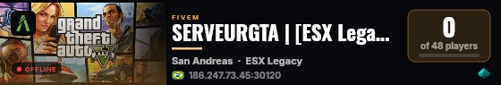SERVEURGTA | [ESX Legacy] live status badge