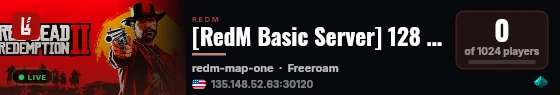 [RedM Basic Server] 128 Player Test live status badge