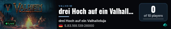 drei Hoch auf ein Valhalleluja by Nitrado.net Gameserver live status badge