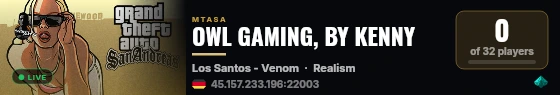 OWL GAMING, BY KENNY live status badge