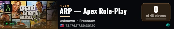 ARP — Apex Role-Play live status badge