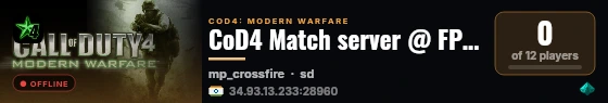 CoD4 Match server @ FPSChallenge.eu live status badge