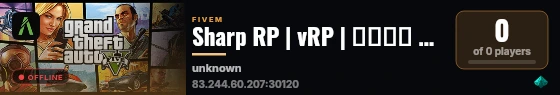 Sharp RP | vRP | منيو عربي live status badge