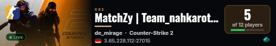 Counter-Strike 2 live status badge
