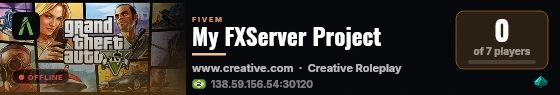 My FXServer Project live status badge