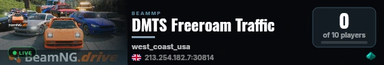 DMTS Freeroam Traffic live status badge