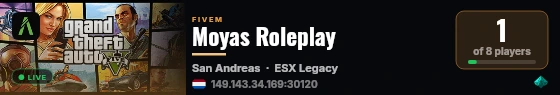 Moyas Roleplay live status badge