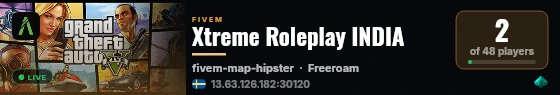 Xtreme Roleplay INDIA live status badge