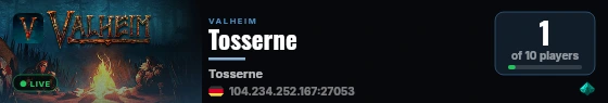 Tosserne live status badge