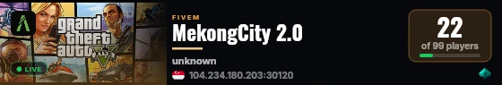 MekongCity 2.0 live status badge