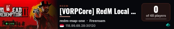 [VORPCore] RedM Local Dev live status badge