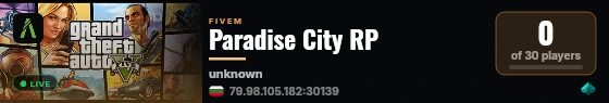 Paradise City RP live status badge