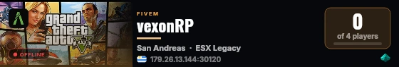 vexonRP live status badge