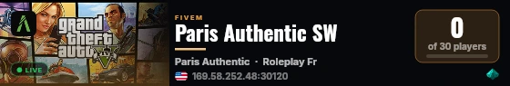 Paris Authentic SW live status badge