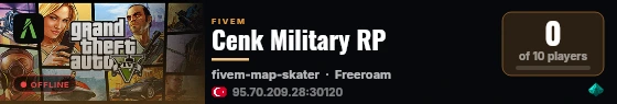Cenk Military RP live status badge
