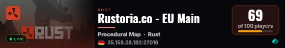 Rustoria.co - EU Main live status badge