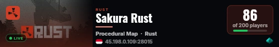 Sakura Rust live status badge