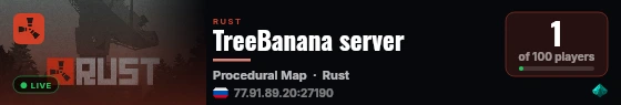 TreeBanana server live status badge