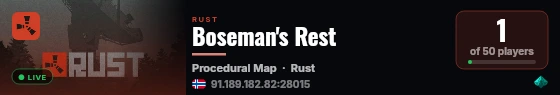 Boseman's Rest live status badge