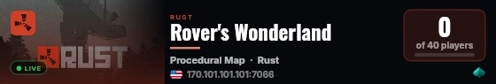 Rover's Wonderland live status badge
