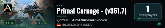 Primal Carnage - (v361.7) live status badge