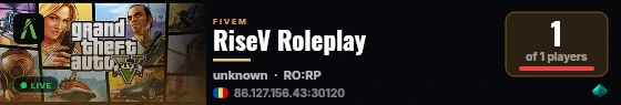 RiseV Roleplay live status badge