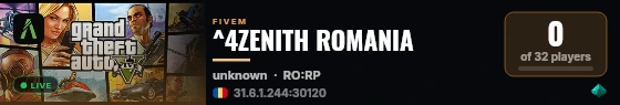 ^4ZENITH ROMANIA live status badge