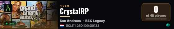 CrystalRP live status badge