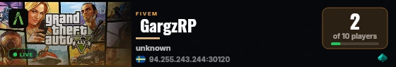  GargzRP live status badge