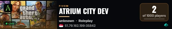 ATRIUM CITY DEV live status badge