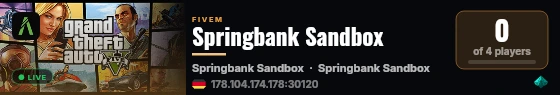 Springbank Sandbox live status badge