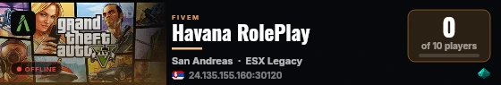 Havana RolePlay live status badge