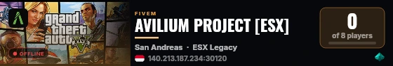 AVILIUM PROJECT [ESX] live status badge