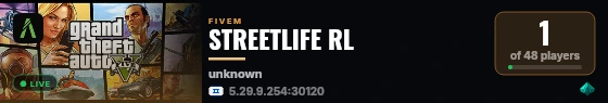 STREETLIFE RL live status badge