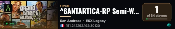 Antartica RP live status badge