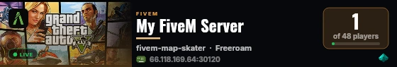 My FiveM Server live status badge