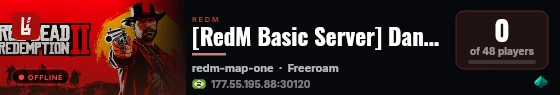 [RedM Basic Server] DandelionPed live status badge