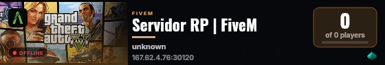 Servidor RP | FiveM live status badge