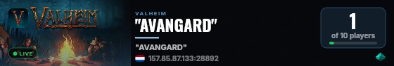 "AVANGARD" live status badge