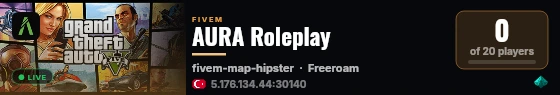 AURA Roleplay live status badge