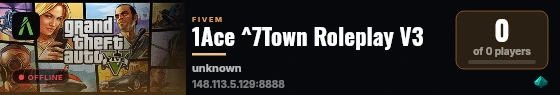 1Ace ^7Town Roleplay V3 live status badge