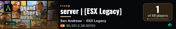 server | [ESX Legacy] live status badge