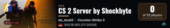 CS 2 Server by Shockbyte live status badge