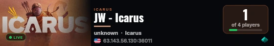 JW - Icarus live status badge