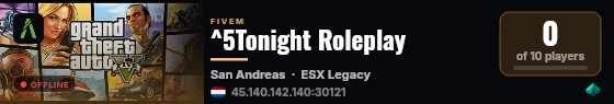 ^5Tonight Roleplay live status badge