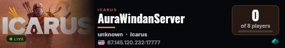 AuraWindanServer live status badge