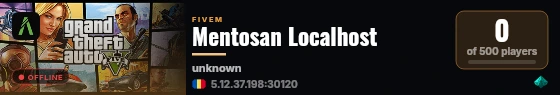 Mentosan Localhost live status badge